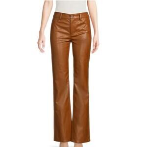 A.L.C. Women's Brown Freddie Faux Leather Bootcut Pants size 14